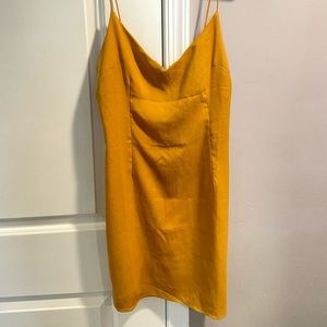 Yellowish orange slip on dress! Missguided band Size 6